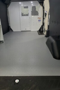 Custom commercial Lonseal flooring installed in commercial van Custom commercial Lonseal flooring installed in commercial van