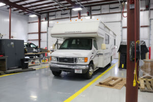 Winnebago RV upfitting inside workstation Winnebago RV upfitting inside workstation
