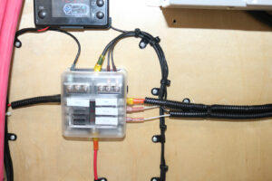 DC Powered Fuse Block installed inside a vehicle DC Powered Fuse Block installed inside a vehicle