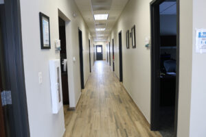 Precision Installations hallway with offices Precision Installations hallway with offices